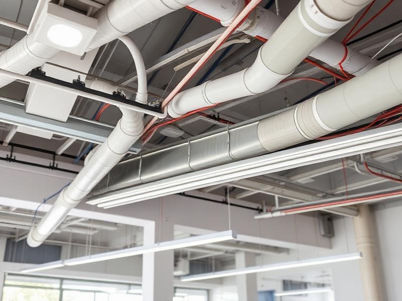 Chantier intérieur avec installations électriques